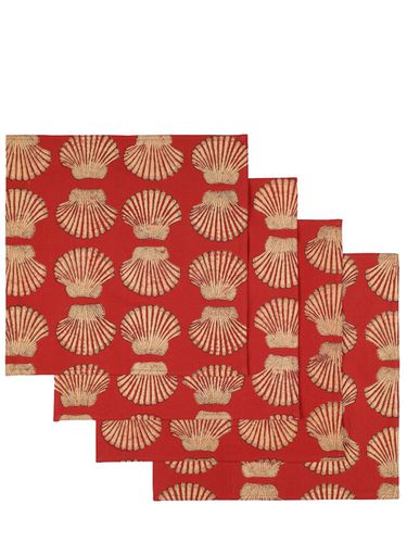 Set De 4 Servilletas De Algodón Estampadas A Mano - LES OTTOMANS - Modalova