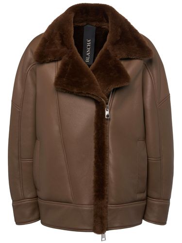 Giacca In Shearling Con Zip - BLANCHA - Modalova