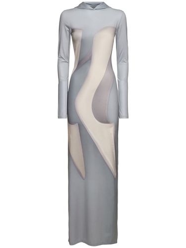 Printed Jersey Hooded Long Dress - ACNE STUDIOS - Modalova