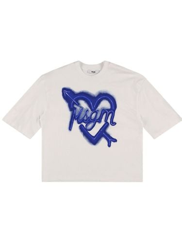 Camiseta De Jersey De Algodón - MSGM - Modalova