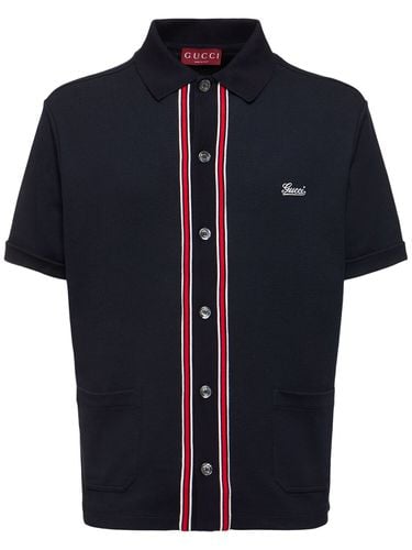 Polo De Algodón Con Logo - GUCCI - Modalova