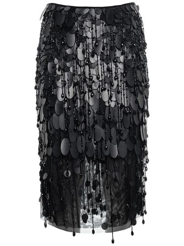 Fringed & Sequined Midi Skirt - DES PHEMMES - Modalova