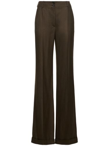 Flared Viscose Twill Pants - ALBERTA FERRETTI - Modalova