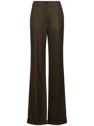 Pantalones Acampanados De Sarga De Viscosa - ALBERTA FERRETTI - Modalova