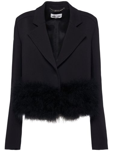 Sable Blazer W/feathers - BLUMARINE - Modalova