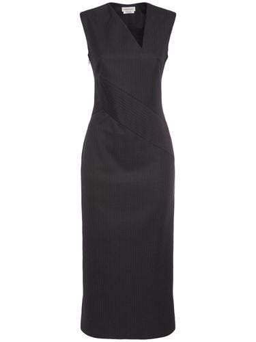 Pinstripe Wool Midi Dress - ALEXANDER MCQUEEN - Modalova