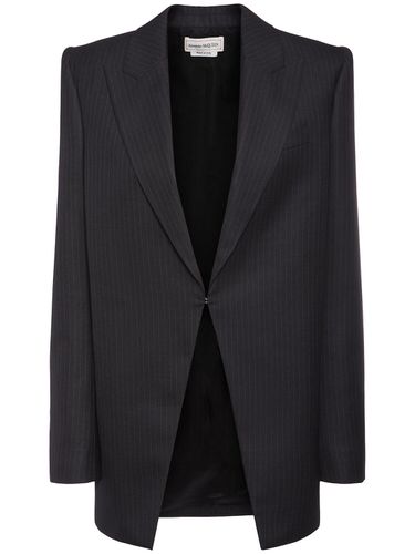 Blazer Aus Wollflanell Mit Nadelstreifen - ALEXANDER MCQUEEN - Modalova