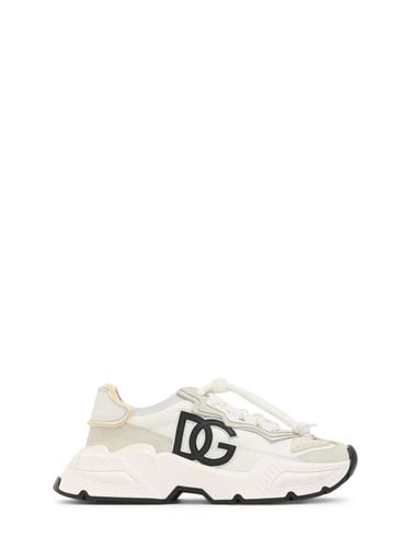 Sneakers De Piel Con Logo Y Cordones - DOLCE & GABBANA - Modalova