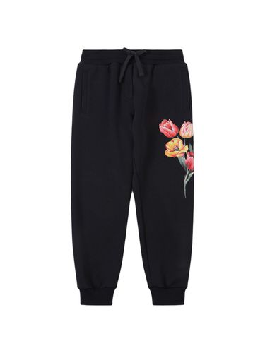 Pantalones De Algodón Con Estampado Floral - DOLCE & GABBANA - Modalova