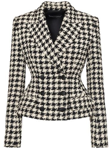 Zweireihiger Blazer Mit Hahnentrittmuster - DOLCE & GABBANA - Modalova