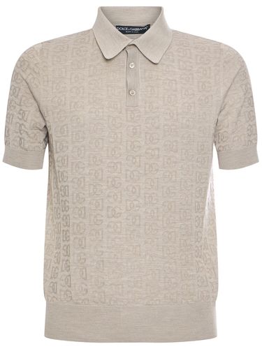 Allover Silk Logo Polo - DOLCE & GABBANA - Modalova