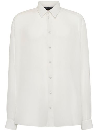 Camicia In Seta Georgette - DOLCE & GABBANA - Modalova