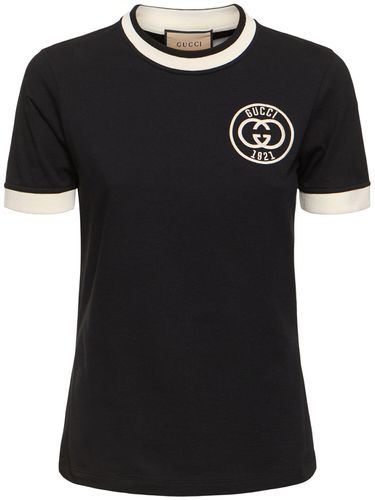 T-shirt Aus Baumwolljersey Mit Stickerei - GUCCI - Modalova