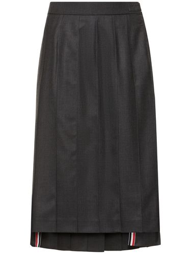 Pleated Drop Back Midi Skirt - THOM BROWNE - Modalova