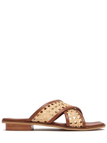 Mm Roma Leather & Rattan Slides - BEMBIEN - Modalova