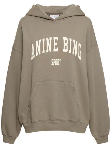 Harvey Logo Hooded Cotton Sweatshirt - ANINE BING - Modalova