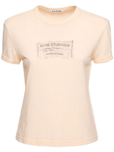 Camiseta De Jersey De Algodón Con Logo - ACNE STUDIOS - Modalova