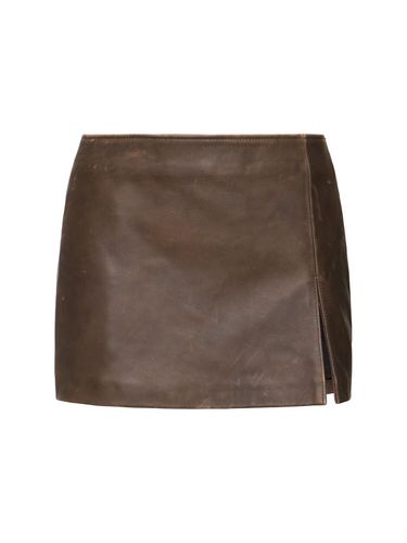 Deline Leather Mini Skirt - MANOKHI - Modalova