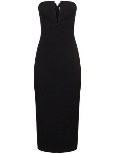 Strapless Stretch Wool & Silk Midi Dress - ROLAND MOURET - Modalova