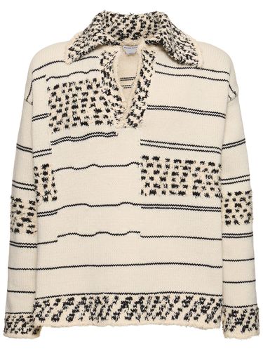 Textured Cotton & Wool Polo Sweater - BOTTEGA VENETA - Modalova