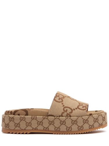 Mm Angelina Gg Canvas Slide Sandals - GUCCI - Modalova