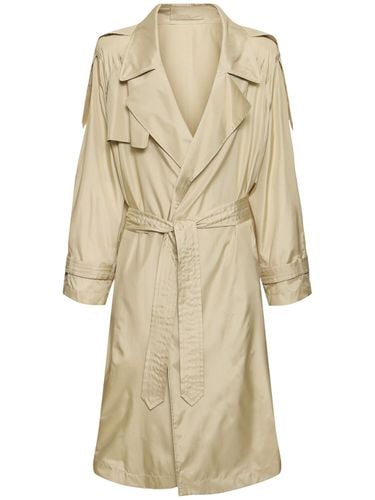 Oversize Silk Trench Coat - BURBERRY - Modalova