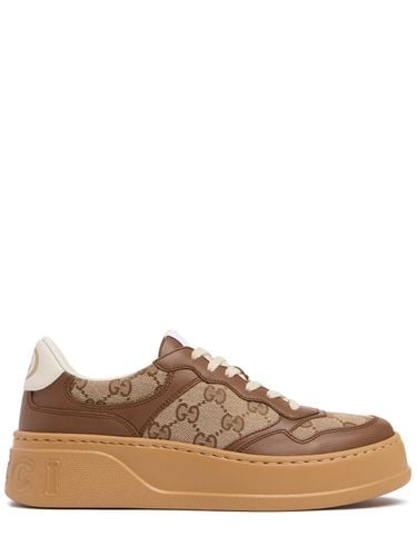 Mm Hohe Sneakers Aus Leder & Canvas "chunky B" - GUCCI - Modalova