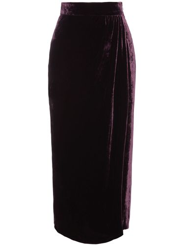 Fluid Velvet Wrapped Midi Skirt - BLUMARINE - Modalova