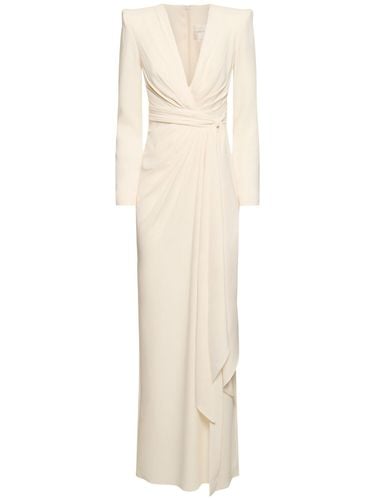 Draped Cady V-neck Long Dress - ZUHAIR MURAD - Modalova