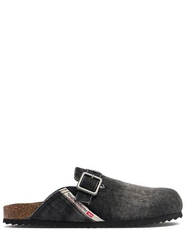 Woodstock Washed Cotton Denim Mules - DIESEL - Modalova