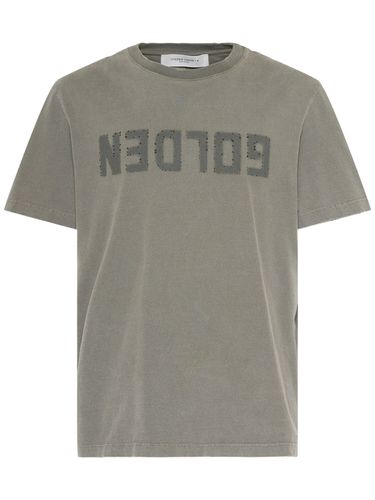 T-shirt In Jersey Di Cotone Distressed Con Logo - GOLDEN GOOSE - Modalova