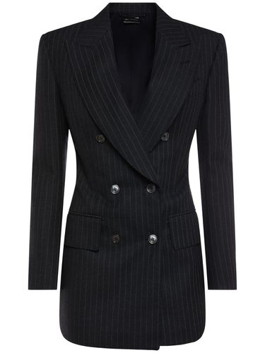 Blazer Aus Wollflanell Mit Nadelstreifen - TOM FORD - Modalova