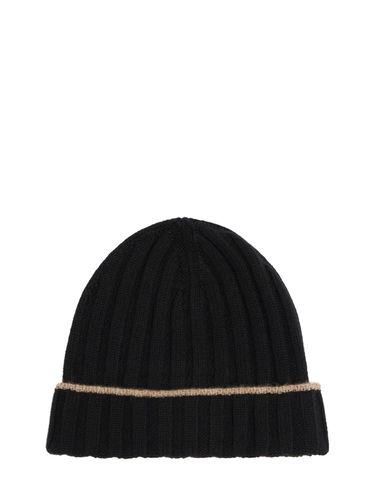 Cashmere Ribbed Knit Beanie Hat - BRUNELLO CUCINELLI - Modalova