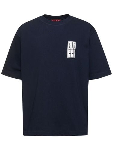 Camiseta De Algodón Con Logo - GUCCI - Modalova