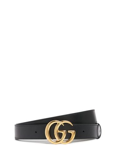 Cm Gg Leather Belt - GUCCI - Modalova