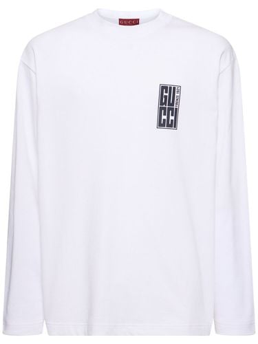 Schweres T-shirt Aus Baumwolle Mit Logodetail - GUCCI - Modalova