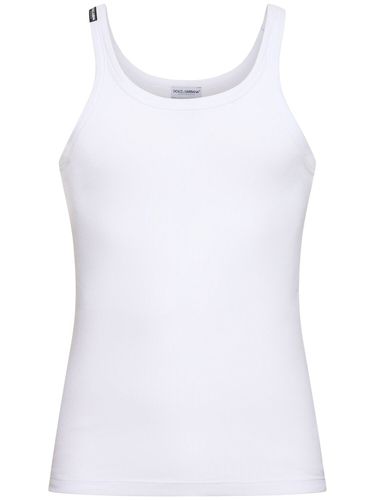 Tanktop Aus Geripptem Baumwolljersey - DOLCE & GABBANA - Modalova