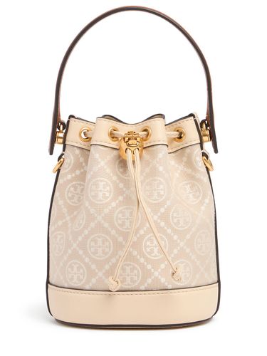 Borsa A Secchiello Mini T Monogram In Cotone - TORY BURCH - Modalova