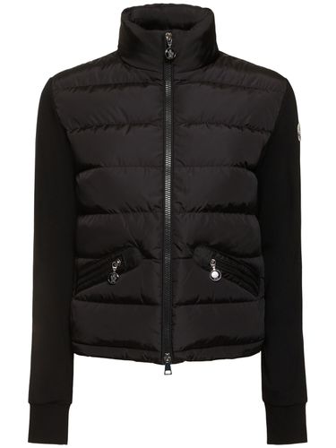 Padded Viscose Blend Zip-up Sweatshirt - MONCLER - Modalova