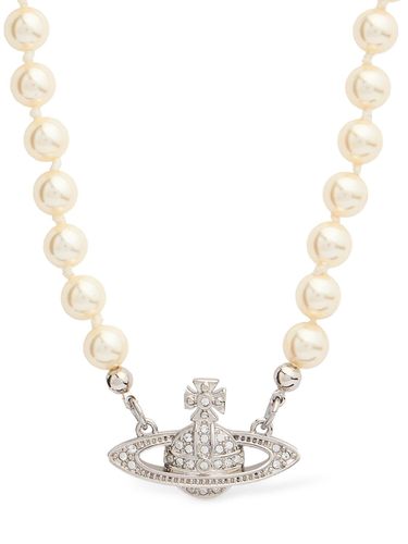 Man Mini Bas Relief Faux Pearl Necklace - VIVIENNE WESTWOOD - Modalova