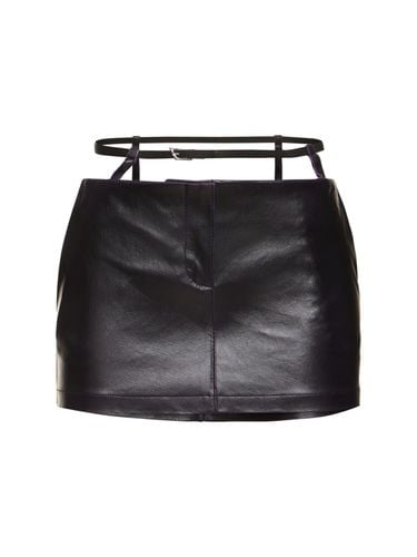 Belted Leather Mini Skirt - THE ATTICO - Modalova