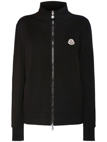 Felpa In Misto Viscosa Con Zip - MONCLER - Modalova