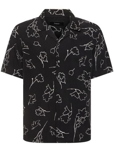 Printed Lyocell Short Sleeve Shirt - THEORY - Modalova