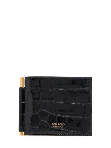 Patent Croc Embossed Clip Wallet - TOM FORD - Modalova