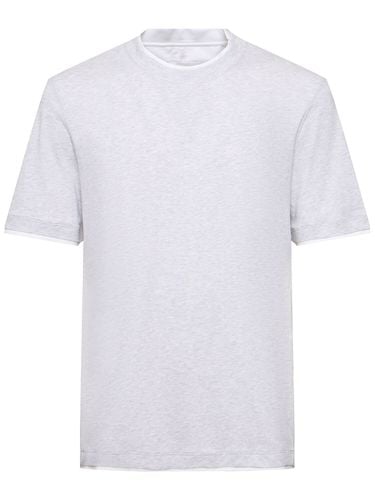 Layered Cotton Jersey Solid T-shirt - BRUNELLO CUCINELLI - Modalova