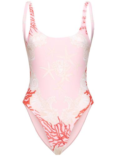 Printed Coral Lycra One Piece Swimsuit - VERSACE - Modalova