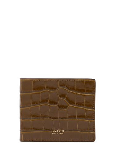 Shiny Croc Embossed Bifold Wallet - TOM FORD - Modalova