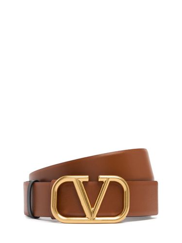 Cinturón Reversible De Piel Con Logo V 4cm - VALENTINO GARAVANI - Modalova