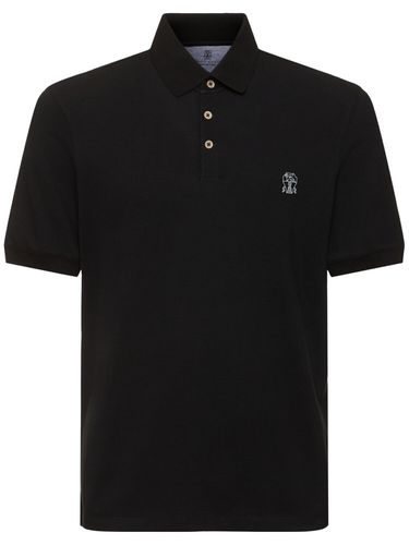 Polo De Piqué Con Logo - BRUNELLO CUCINELLI - Modalova