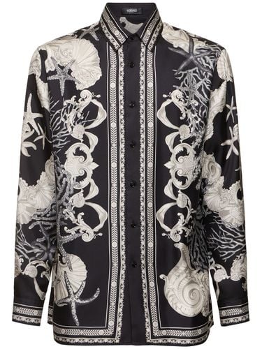 Informal Printed Silk Twill Shirt - VERSACE - Modalova